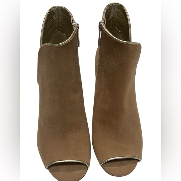 Michael Kors Suede Harper Open Toe Ankle Bootie Size 9 - Picture 2 of 4